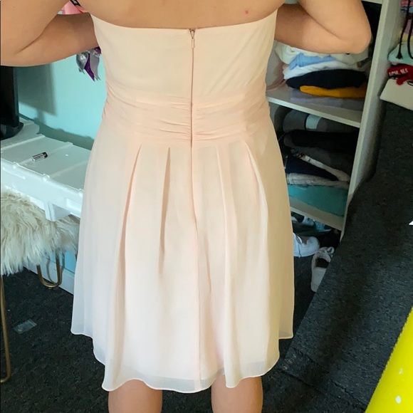 David’s Bridal Peach flowy strapless dress - Picture 2 of 3